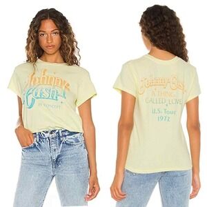 Daydreamer Johnny Cash A Thing Called Love Tour Graphic Tee Small Yellow NWT